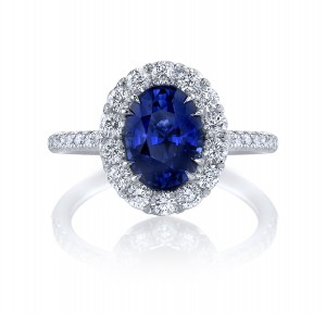 Sapphire & Diamond "Princess" Ring